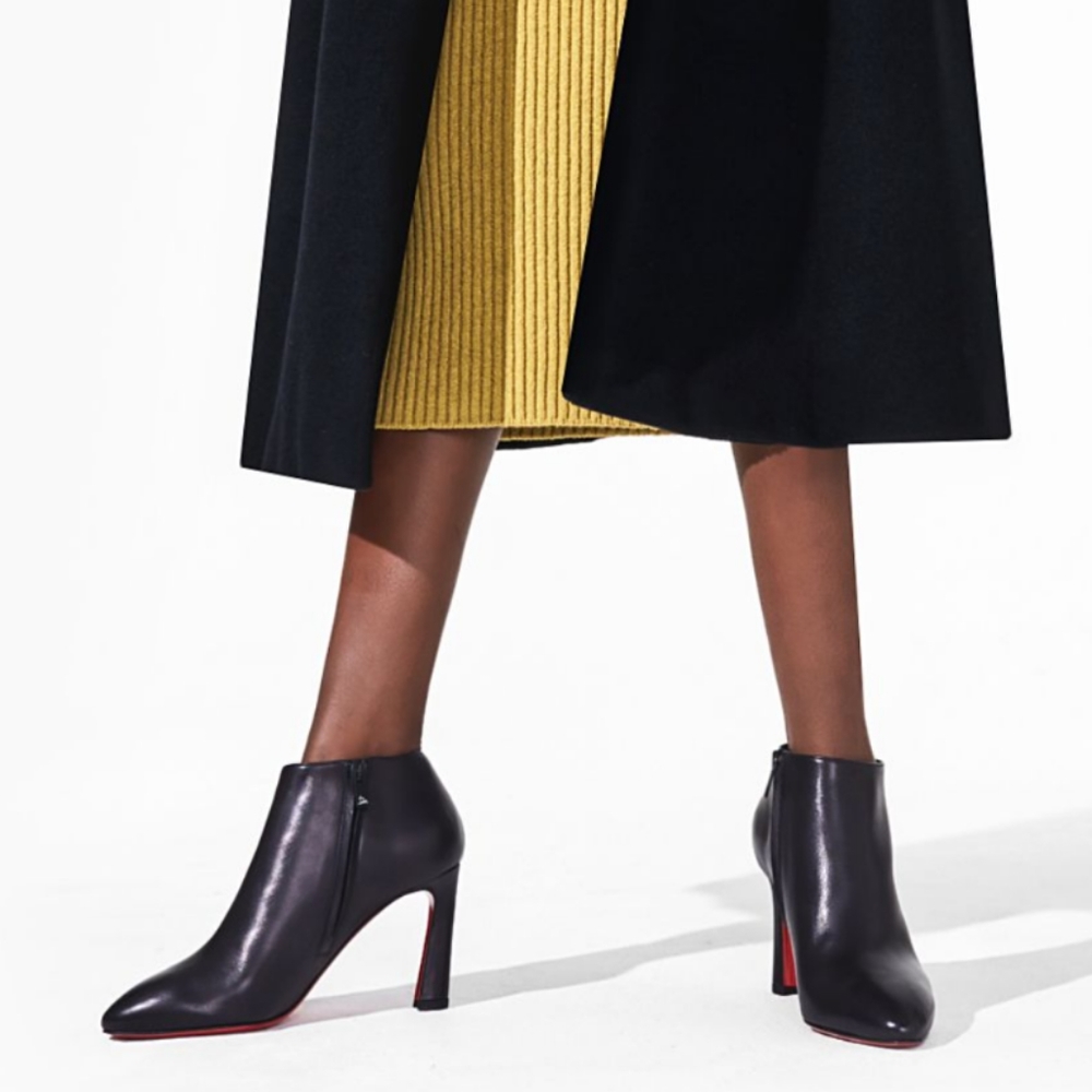 CHRISTIAN LOUBOUTIN ELEONOR 85 mm ANKLE BOOTS - CALF LEATHER - BLACK